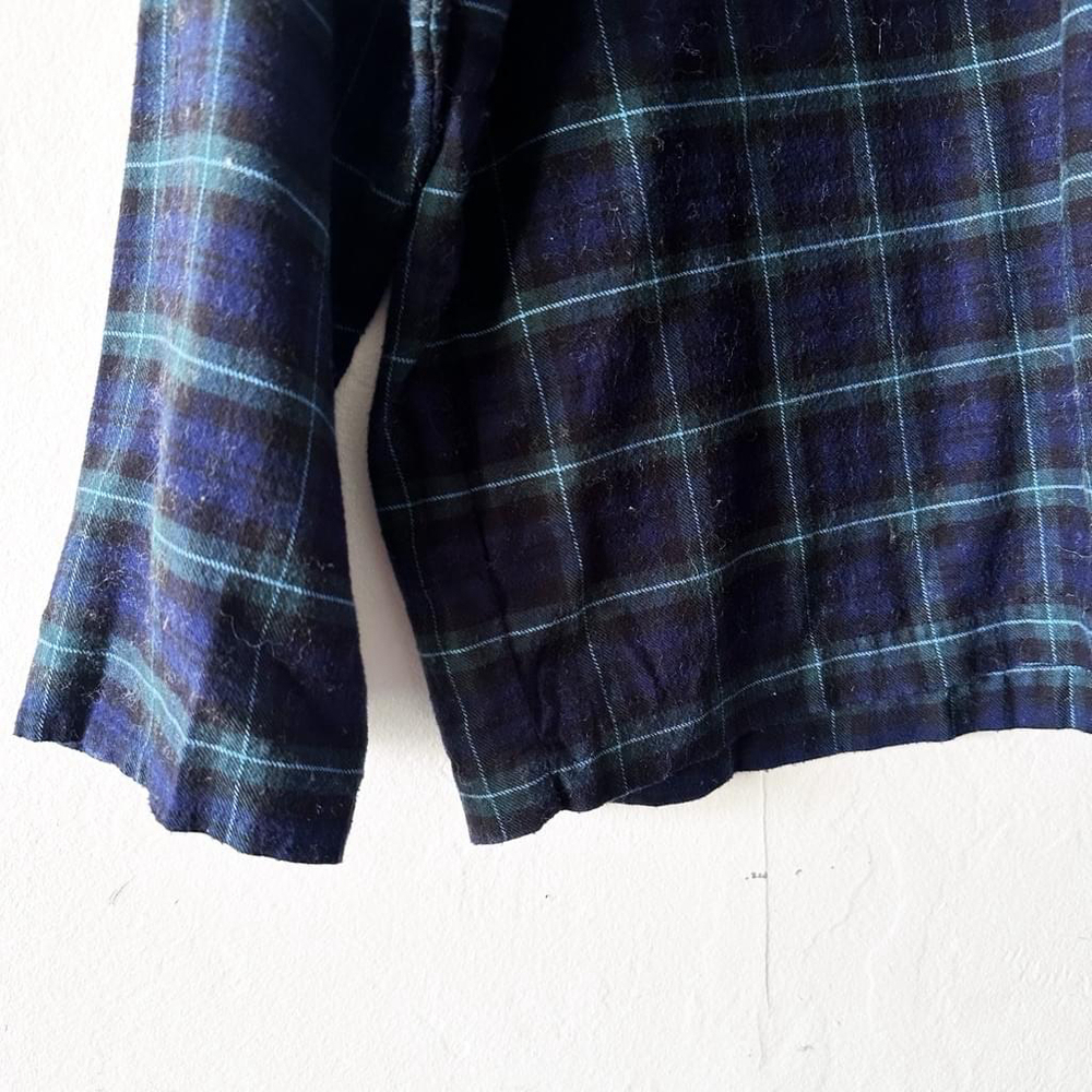 Madewell Blue and Green Plaid Flannel Shirt Women's Size M - Picture 4 of 8